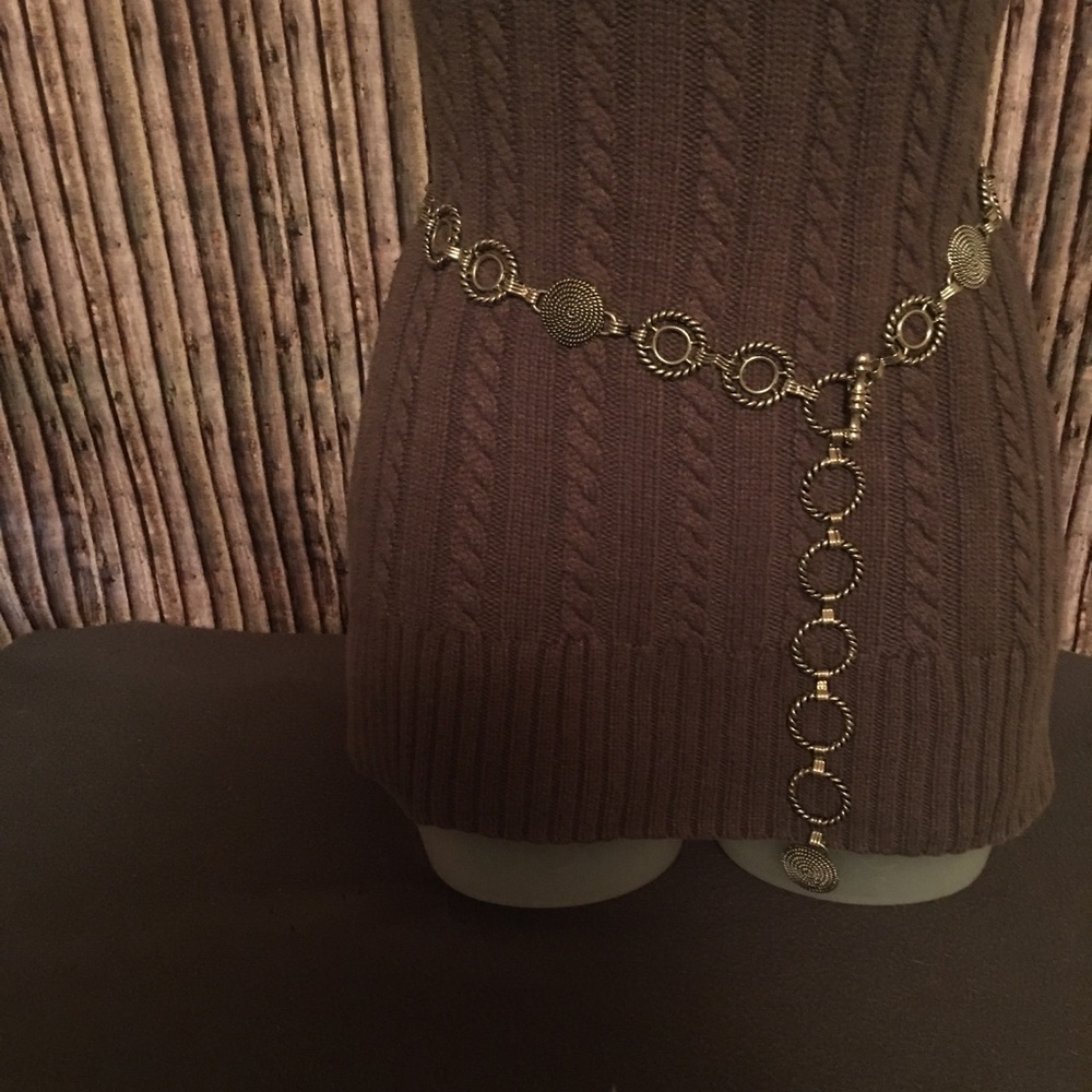 2 silver tone belts